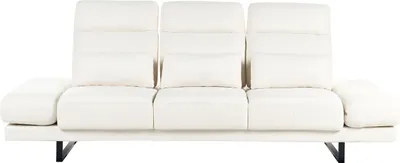 Produktbild von BELIANI 3-Sitzer Sofa Cremeweiß Stoffbezug 3 Dekokissen Verstellbare Armlehnen Rückenlehne Sitztiefe Kopfstütze Modernes Design Polstersofa Stoffsofa