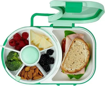 Obrázok produktu pre Opakovane použiteľná detská krabička na desiatu, 5 priehradiek, bez BPA, bez PVC