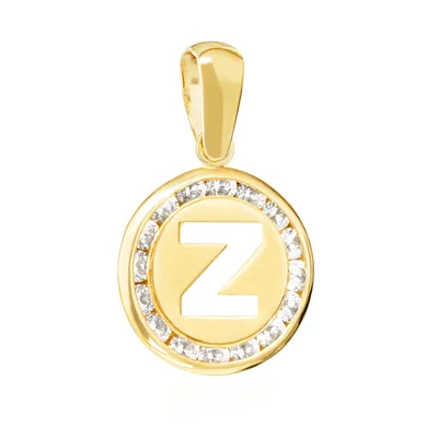 Produktbild von NKlaus Kettenanhänger Buchstabe Z 333 Gelb gold 8 Karat 9mm Talisman Amulett Anhänger 14503