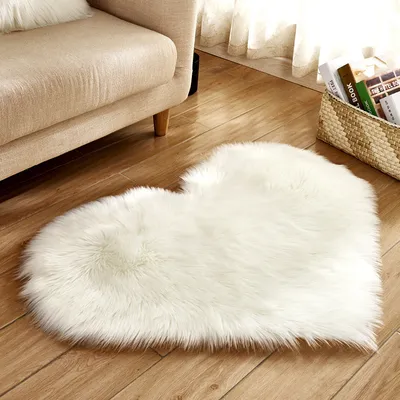 Produktbild von Koberec Heart s vysokým vlasem Koberec s vysokým vlasem Koberec s dlouhým vlasem Koberec shaggy do obývacího pokoje Ložnice, bílý, 40x50cm