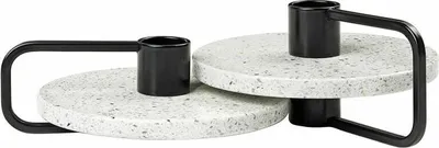Produktbild von blomus CASTEA Kerzenhalter, 2er Set, Kerzenständer, Kerzen Ständer, Halter, Deko, Terrazzo / Stahl Pulverbeschichtet, 65756