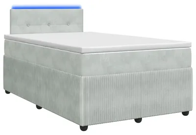 Immagine prodotto di vidaXL Letto a molle con materasso grigio chiaro 120 x 200 cm in velluto