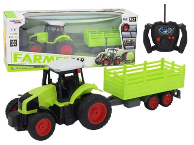 Immagine prodotto di Leantoys Trattore RC telecomandato con rimorchio 1:16 verde