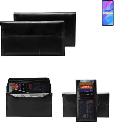 Produktbild von K-S-Trade Handy Hülle kompatibel mit Huawei P Smart S Schutz Hülle Tasche Schutz Case Handytasche Kunstleder schwarz, 1x