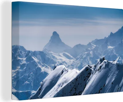 Produktbild von OneMillionCanvasses® - Leinwandbilder - 140x90 cm, Blick auf die Schweizer Berge, Wandbilder Kunstdruck Wanddekoration - Foto auf Leinwand - Gemälde auf Holzrahmen