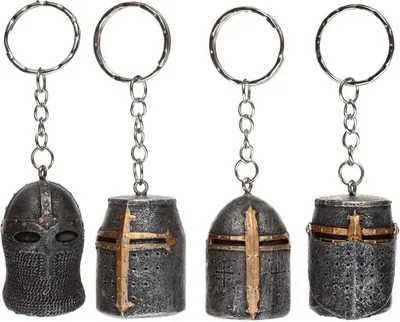 Produktbild von Metall-Schlüsselanhänger - Mittelalterlicher Ritterhelm