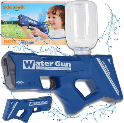 Obrázok produktu pre Hračkárske pištole - Elektrický vodný blaster pre deti - automatický model pištole s dlhým dostrelom a dvoma farebnými variantmi: Námornícka modrá alebo nebeská modrá.