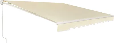 Produktbild von Gelenkarmmarkise 300x250cm, einziehbare Markise mit Handkurbe, Anti-UV&wasserdicht, Sonnenmarkise, 5°-35° einstellbarem Winkel, aus Metall&Polyester, für Garten, Balkon, Restaurant (Beige)