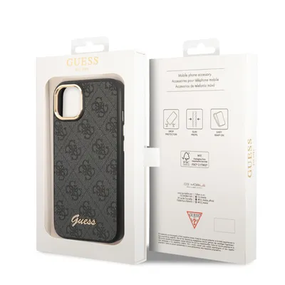 Obrázek produktu pro Guess Guhcp14Mhg4Shk Iphone 14 Plus 6.7 Černo/Černé Pevné Pouzdro 4G Vintage Gold Logo