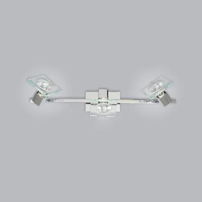 Immagine prodotto di Applique Contemporanea Square Metallo Cromo Vetro Bianco Extrachiaro 3 Luci Gu10