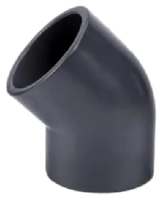 Produktbild von PVC Winkelstück 45 Grad, Durchmesser 75 mm, grau, für Druckleitungen bis 16 bar