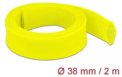 Image de Delock 20755 DELOCK Geflechtschlauch dehnbar 2 m x 38 mm gelb