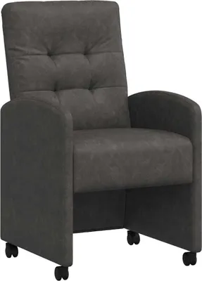 Produktbild von vidaXL Esszimmerstühle mit Rollen 2 pcs Schwarz 58 x 67 x 97 cm