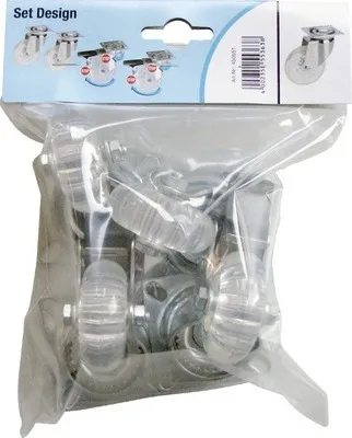 Produktbild von Design-Lenkrolle, bis 40 kg, m. Platte u. Totalfeststeller, 50 x 73 x 20 mm