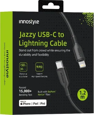 Zdjęcie produktu dla Innostyle Kabel Usb-C Lightning Mfi Szybkiego Ładowania Do Iphone Kevlar 1M