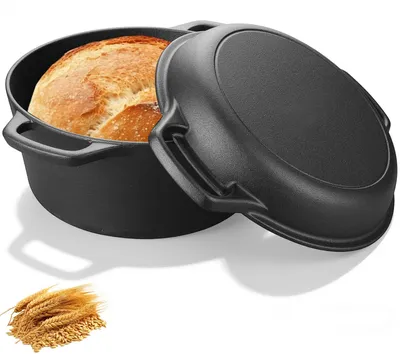 Gusseisen-Set 4,7 l + 1,75 l, Dutch Oven, Brotbacktopf, Induktion