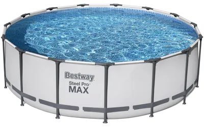 Produktbild von Bestway Steel Pro 4.57m x 1.22m, Grau/Blau, 16015 l, Gerahmter Pool, Leiter, Blau, 64,6 kg