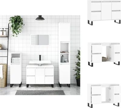 Produktbild von vidaXL Badschrank Weiß 80x33x60 cm Holzwerkstoff -  Badezimmerwaschtische