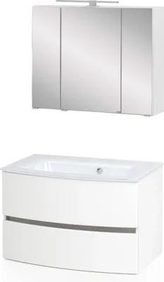 Produktbild von Waschtisch-Set Badezimmer Bad-Set "Kopenhagen I" Weiß, Matt Weiß