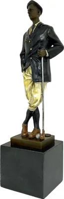 Produktbild von Bronzeskulptur Golf Golfer im Antik-Stil Bronze Figur Statue Pokal 32cm