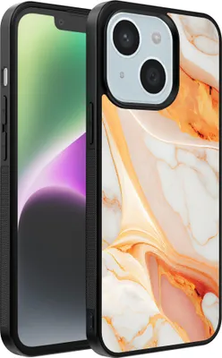 Produktbild von Smartphonica Handyhülle für iPhone 14 Plus mit Marmordruck - TPU-Hülle mit Marmordesign - Orange
