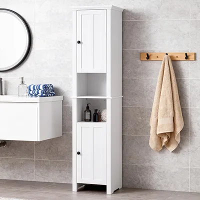 kleankin Badschrank mit Spiegeltüren, mehrere Innenfächer, robustes