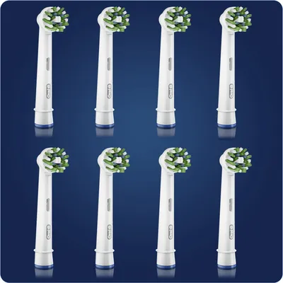 Obrázok produktu pre Oral-B CrossAction 80339341, 8 kusov, Modrá, Zelená, Biela, 3 mesiace, Nemecko, Oral-B, alle Oral-B elektrische tandenborstels, behalve Oral-B Pulsonic