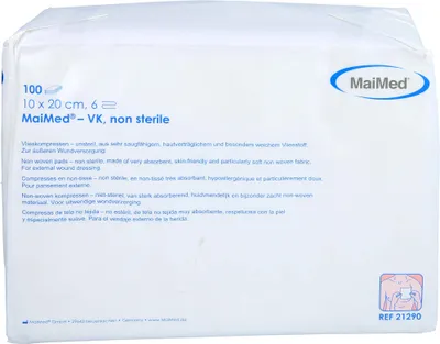Zdjęcie produktu dla Kompresy włókninowe 10x20cm 6-krotne niesterylne, 100 szt COM