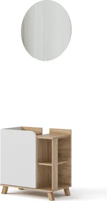 Image de Meubles bain Vicco Karen Sonoma/blanc 2 parties, Model 40783