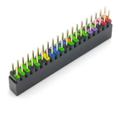 Produktbild von BerryBase 40 Pin GPIO Stacking Header für Raspberry Pi, farbig kodiert, 6,2mm
