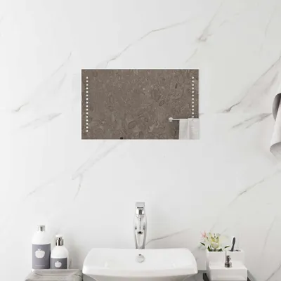 Imagen del producto de Espejo de baño LED, transparente, 50 x 30 cm, fabricado en vidrio templado