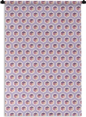 Produktbild von MuchoWow® Wandteppich Wandbehang Würfel - Muster 120x180 cm Tapisserie Dekoration Wandtuch - Schlafzimmer - Dekorationen für das Haus