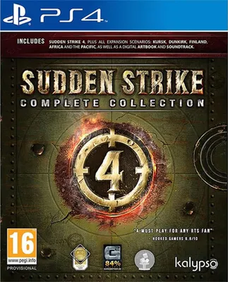 The image shows the front cover of the Sudden Strike 4 Complete Collection game for PlayStation 4.