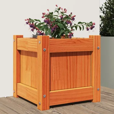 Produktbild von "2026 Promotion" Hochbeet - Pflanzkübel - Wachsbraun 31x31x31 cm - Massivholz Kiefer - Beete CC29994