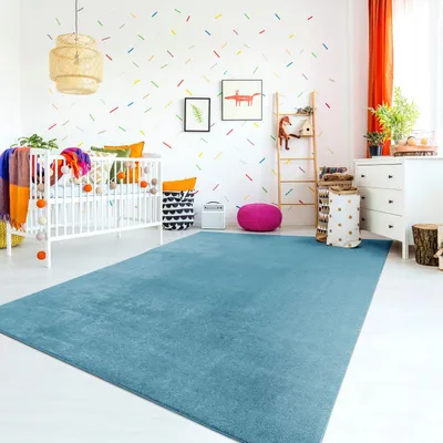 Produktbild von TT Home Teppich Kinderzimmer Waschbar Rutschfest Kinderteppich Junge Mädchen Weich Pastell Größe 100x200 cm