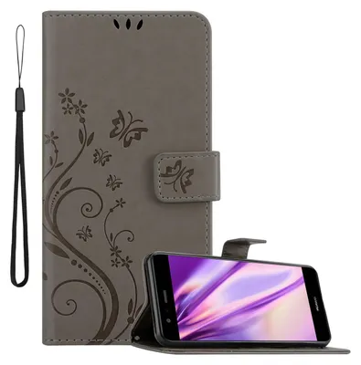 Obrázok produktu pre Cadorabo kryt pre Huawei P10 LITE ochranný kryt v sivej farbe ochranný kryt kryt mobilného telefónu obal kvety kvetinový obal