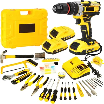 Obrázek produktu pro Akumulátorová vrtačka/šroubovák – rázové kladivo – bezuhlíkový motor – 2 rychlosti – 2 baterie – ruční nástroj – řada Style G