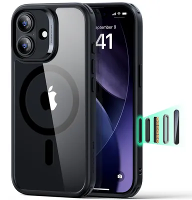Produktbild von ESR - Classic Hybrid HaloLock Schutzhülle für iPhone 17 – transparent-schwarz