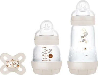 Produktbild von MAM, Geschenkset für Neugeborene, 1 x Anti-Colic Flasche 160 ml, 1 x Anti-Colic Flasche 260 ml, 1 x Original Start Schnuller, ab 0 Monate, Neutro neutral 3 stück (1er Pack)