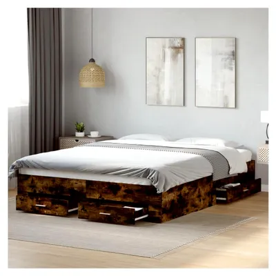 Produktbild von Bettgestell mit Schubladen ohne Matratze Räuchereiche 150x200 cm