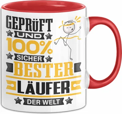 Produktbild von Läufer Geschenk Lustiger Spruch für Läufer Geschenkidee Bester Läufer Der Welt (Rot)
