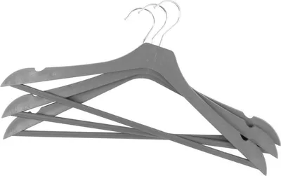 Produktbild von Aufhänger Strend Pro, für Kleidung, Kunststoff, Wood Design, schwarz/braun/grau, Packung 3 Stk., 44x21,5 cm