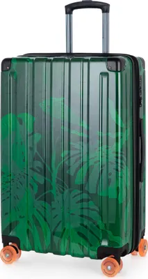 Immagine prodotto di HAUPTSTADTKOFFER Q-Damm - Valigia da viaggio taglia M, guscio rigido lucido, ruote silenziose, trolley espandibile per altri bagagli, TSA, 68 cm, Jungle Edition,Floral