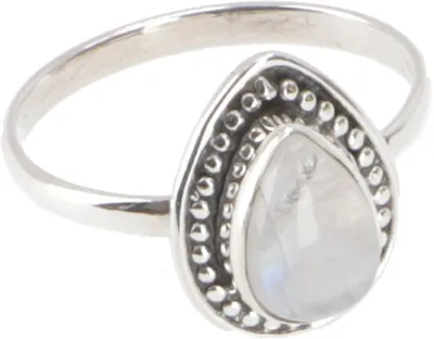 Produktbild von Boho Silberring, Filigraner Edelsteinring - Mondstein 1, Silber-Farben, SterlingSilber, Ringgröße: 52 (16,6 Mm), 1,3*1 cm