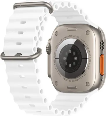 Produktbild von Uhrenarmband Für Apple Watch 1/2/3/4/5/6/7/8/9/10/Se 42/44/45 Weisses Silikon