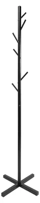 Produktbild von Garderobenständer - Freistehender Kleiderständer - Baumform - 7 Haken - Höhe 176 cm - Eisen/Metall - Tragkraft 10 kg - Standfuß 46×46 cm - Schwarz