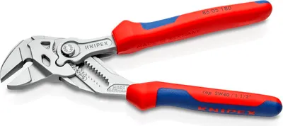 Produktbild von Knipex Zangenschlüssel DIN ISO 5743 Länge 180mm Spannweite 35mm vernickelt mit 2K-Hüllen - 86 05 180 SB