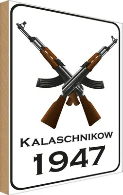 Produktbild von vianmo Holzschild 18x12 cm Gewehr Kalaschnikow 1947 Dekoration