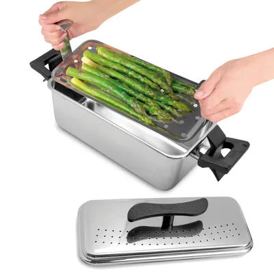 Produktbild von SPARGELTOPF Edelstahl Spaghettitopf Topf mit Deckel und Sieb SPARAGUS