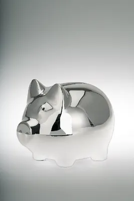 Produktbild von Spardose Schwein versilbert H 7,0cm